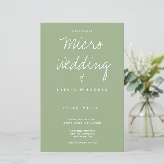 Budget Micro Wedding Sage Typografie (Staand voorkant)