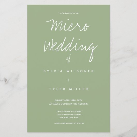Budget Micro Wedding Sage Typografie (Voorkant)