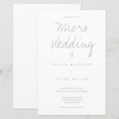 Budget Micro Wedding White Gray Typografie (Voorkant / Achterkant)