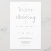 Budget Micro Wedding White Gray Typografie (Voorkant)
