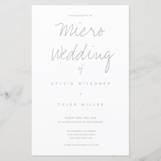 Budget Micro Wedding White Gray Typografie (Voorkant)