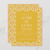 Budget Mid Mod Geometric Yellow Pink Weddenschap (Voorkant / Achterkant)