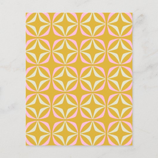 Budget Mid Mod Geometric Yellow Pink Weddenschap (Achterkant)