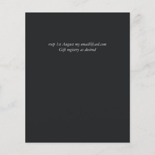 Budget Midnight Blue Bladeren Trouw Uitnodiging (Achterkant)