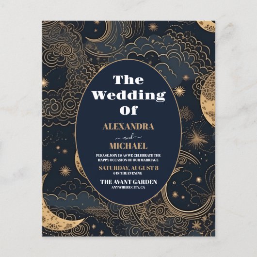 Budget Midnight Blue Goud Hemelbruiloft (Voorkant)