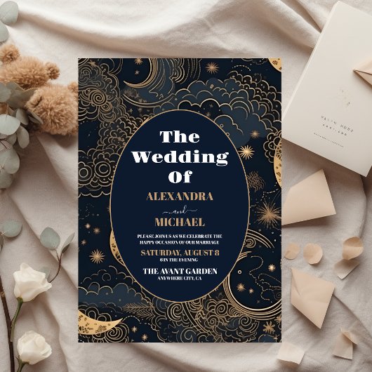 Budget Midnight Blue Goud Hemelbruiloft