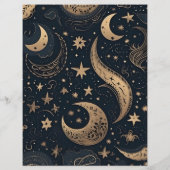 Budget Midnight Blue Goud Hemelbruiloft Flyer (Achterkant)