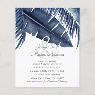 Budget Midnight Blue Leaf Wedding Ampersand