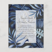 Budget Midnight Blue Leaf Wedding Ampersand (Voorkant)