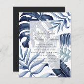 Budget Midnight Blue Leaves Weddenschap (Voorkant / Achterkant)