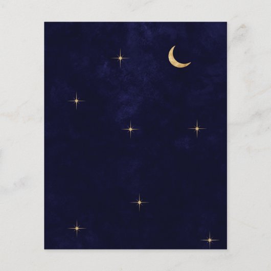 BUDGET Midnight Celestial Gold Moon Stars Wedding (Achterkant)