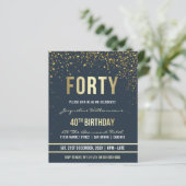 Budget Midnight Gold Confetti 40th Birthday Party (Staand voorkant)