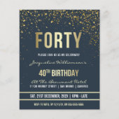 Budget Midnight Gold Confetti 40th Birthday Party (Voorkant)