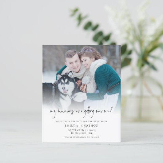 Budget Mijn Mensen Trouwen Foto Datum Opslaan (Staand voorkant)