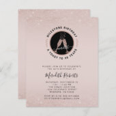 Budget Milestone 40th Birthday Champagne Invite (Voorkant / Achterkant)