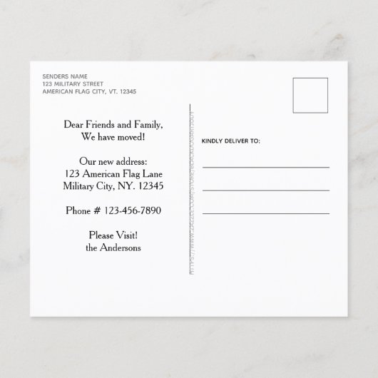 Budget Militaire PCS Verhuizing We Hebben Verhuisd (Achterkant)