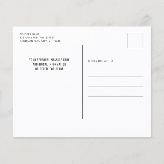 Budget Militaire Soldaat Homecoming nodigt Briefka (Achterkant)