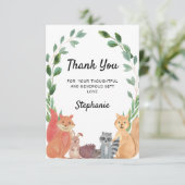 Budget mini Animals Baby shower Dank u wel! Bedankkaart (Staand voorkant)