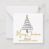 Budget Mini Betaalbare Moderne Boom Vrolijk Kerstf Notitiekaartje (Voorkant)