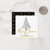 Budget Mini Betaalbare Moderne Boom Vrolijk Kerstf Notitiekaartje (Voorkant / Achterkant in situ)