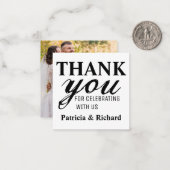 Budget Mini Foto Weddenschap Bedankt Notitiekaartje (Voorkant / Achterkant in situ)