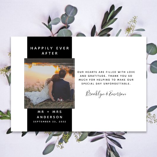 Budget Mini Foto Weddenschap Bedankt Notitiekaartje