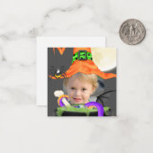 BUDGET MINI Halloween Heksen Template Notitiekaartje (Voorkant / Achterkant in situ)
