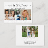 Budget Mini Kerstnieuwjaar 5 Foto Collage Notitiekaartje (Voorkant / Achterkant)