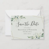 BUDGET MINI SIZE Eucalyptus Weddenschap Save the D Notitiekaartje (Voorkant)