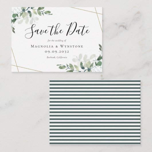 BUDGET MINI SIZE Eucalyptus Weddenschap Save the D Notitiekaartje (Voorkant / Achterkant)