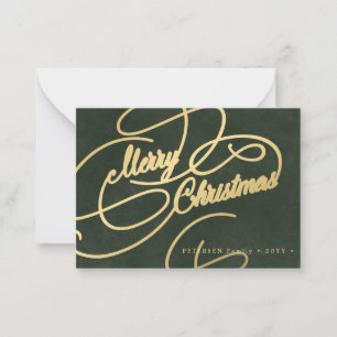 Budget MINI SIZE Merry Kerstred Holiday Notitiekaartje