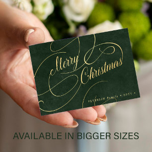 Budget MINI SIZE Merry Kerstred Holiday Notitiekaartje