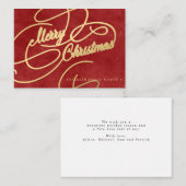 Budget MINI SIZE Merry Kerstred Holiday Notitiekaartje (Voorkant / Achterkant)