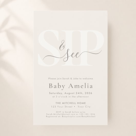 Budget Minimaal Beige Boho Script Boho Sip En Kijk Flyer