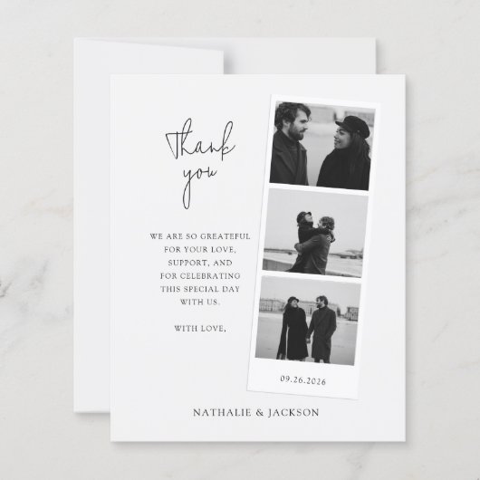 BUDGET Minimaal Drie Foto Strip Koppel Trouwen (Voorkant)