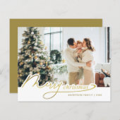 BUDGET Minimaal Elegant Goud Vrolijk Kerstfeest Fo (Voorkant / Achterkant)