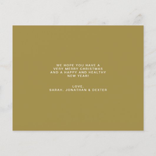 BUDGET Minimaal Elegant Goud Vrolijk Kerstfeest Fo (Achterkant)