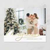 BUDGET Minimaal Elegant Goud Vrolijk Kerstfeest Fo (Voorkant)