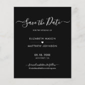 Budget Minimaal Elegant Script Zwart Save The Date (Voorkant)