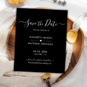 Budget Minimaal Elegant Script Zwart Save The Date