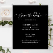 Budget Minimaal Elegant Script Zwart Save The Date