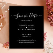 Budget Minimaal Elegant Script Zwart Save The Date