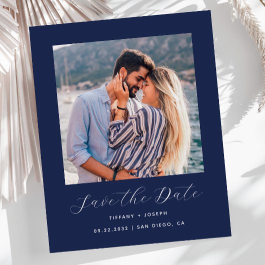 Budget Minimaal Foto Navyblauw Save the Date