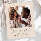 Budget Minimaal Fotoscript Beige De datum opslaan