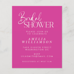 Budget Minimaal Fuchsia Script Bruiloft Uitnodigin
