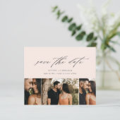 Budget Minimaal Script 3 Foto Save The Date (Staand voorkant)