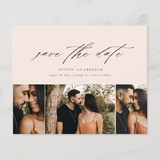 Budget Minimaal Script 3 Foto Save The Date (Voorkant)