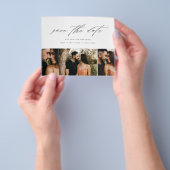 Budget Minimaal Script 3 Foto Save The Date Flyer (Hand)