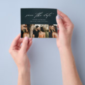 Budget Minimaal Script 3 Foto Save The Date Flyer (Hand)