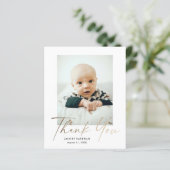Budget Minimaal Script Foto Baby Bedankkaart (Staand voorkant)